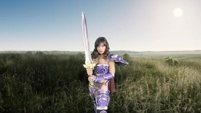 Whorecraft: Ella Knox Tit Fucks her Slave as Lady Slyvanus