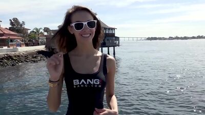 Charity Crawford takes her first pro-grade dick in the woods for Bang!