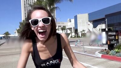 Charity Crawford takes her first pro-grade dick in the woods for Bang!