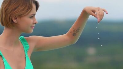 Gorgeous babe showing her perfect body off in slow mo