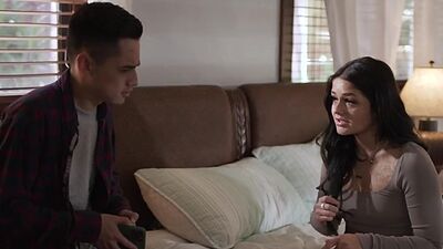 Dirty cowgirl penetrated in hairy pussy by big white dick