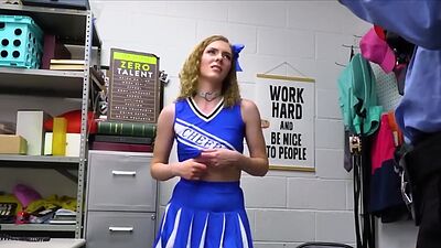 Stealing cheerleader meets dick at the office