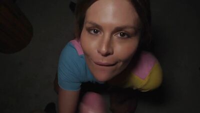 Deepthroating busty slut POV drilled by sex agent for money