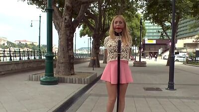 Public anal slut mouthjizzed after 3some in front of voyeurs