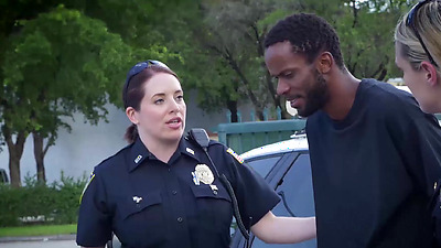 Busty police officers IR banged in the middle of the street