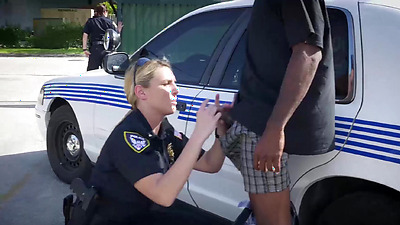 Busty police officers IR banged in the middle of the street