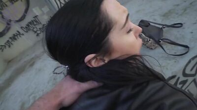 Amateur chick POV fucked outdoor in public place 4 cash