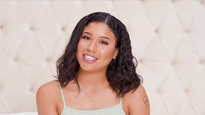Light skin ebony teen rides cock on casting