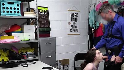 Exploring busty suspects throat and pussy