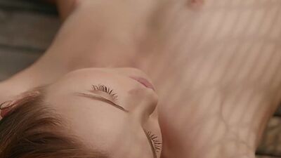 Petite redhead teen posing totally naked after posing in sexy lingerie