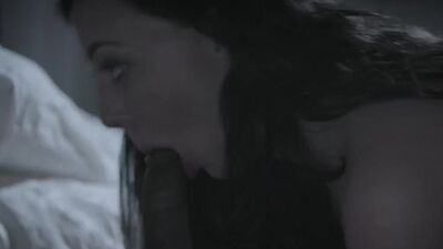 Lesbian babe tricks blindfolded man into fucking to help gf