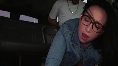 Nerdy Bookworm with glasses takes a ride on a firm schlong