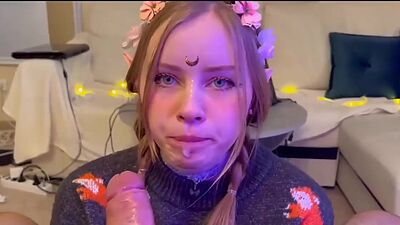 Cute Elf girl Sucking Big Cock