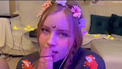 Cute Elf girl Sucking Big Cock