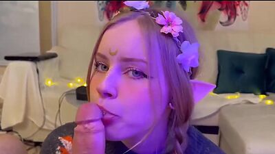 Cute Elf girl Sucking Big Cock