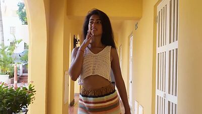 Big ass Latina teen posed outdoor and revealed stunning all natural body