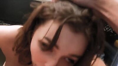 Busty teen blows for stealing sunglasses