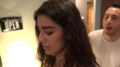 Hostel room babes fucked in 3some by their roommate