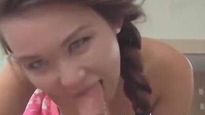 Young amateur babe finger fucked and gives head in POV