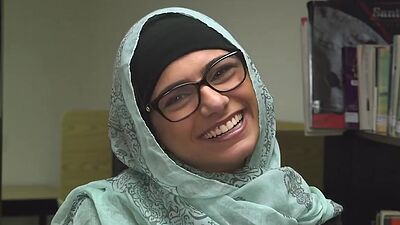 Library masturbation with cute Arab pornstar Mia Khalifa
