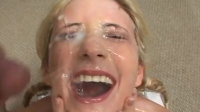 Countless cocks drown her face in jizz