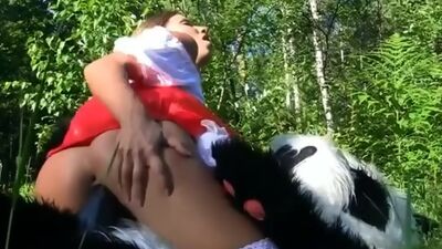 Little Red Riding Hood fucking with Panda in the wood