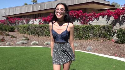 Eva Yi gets turned on by flashing in public and gets fucked hard by a cock