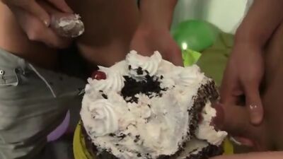 Hot college blowjob and birthday cake