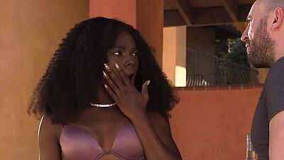 BDSM hot ebony drilled by big white cock in wet pussy