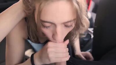 Sweet looking Step Sister Gets Huge Cum in Car