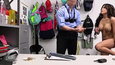 Big boobed latina thief Jena LaRose has to follow a perv LP officers orders
