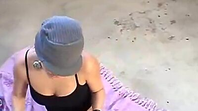 Teen topanga masturbates in her garage