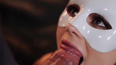 Seduced babe fucked in doggystyle by big white cock