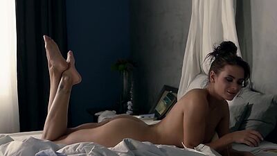 First morning coffee with sexy MILF model with beautiful small tits Cosmo