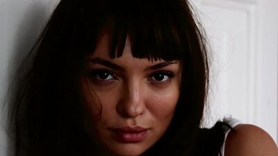 Petite Romanian Ana Tomouanu reveals her tiny boobs and her trimmed pussy