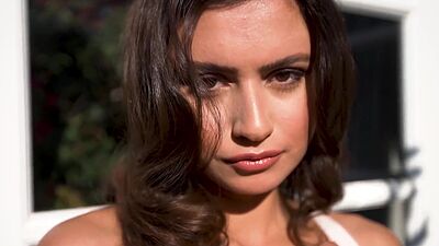 Hot asian muse Nigo stripping to introduce her big natural boobs outdoor