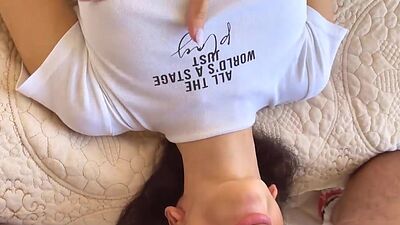 Horny Skinny Stepdaughter was Caught Masturbating during Watching Porn