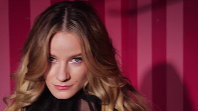 Skinny small titted blondie Roxy Shaw stripping and shaking her bubble butt