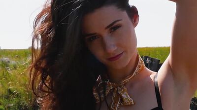 Gorgeous brunette shows perfect body during hot posing for the Playboy