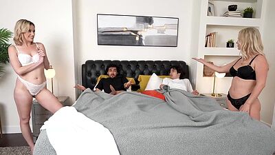 Slimthick Vic catches Lindsey Lake sucking her stepsons dick