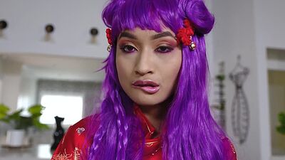 Big dick friend seduced by hot red dress Asian teen with perfect big ass