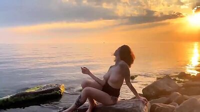 Step Sister Sucked my Dick right on the Beach