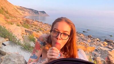 Step Sister Sucked my Dick right on the Beach