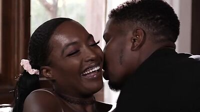 Bigtitted black bae fucked in missionary by big black cock