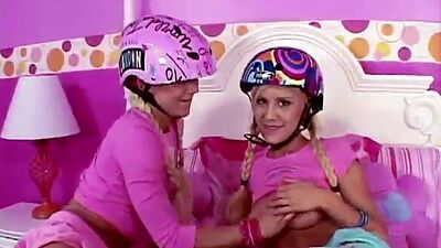 Little Laney Lesbian fingering pussy hard