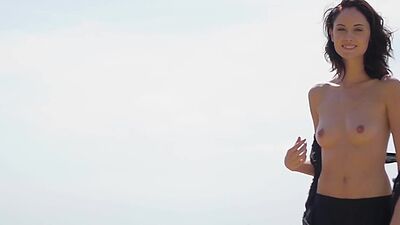 Petite small tits teen model posing outdoor and revealed her stunning body