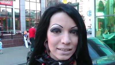 Big tits girl in fishnets fucked