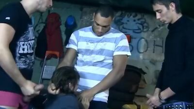 Big titted young girl fuck hard in the mouth in the parking