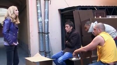 hot blonde caught and fucked in an abandoned house