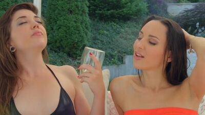 Alisha Rage and Lilu in Summer massage lesbian scene by SapphiX